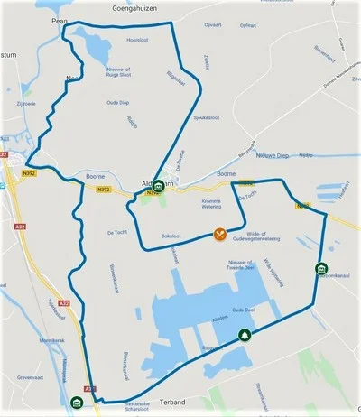 Doortrappen fietsroute van 31 km vanuit Aldeboarn
