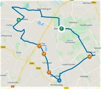Fietsroute Gorredijk 37 km