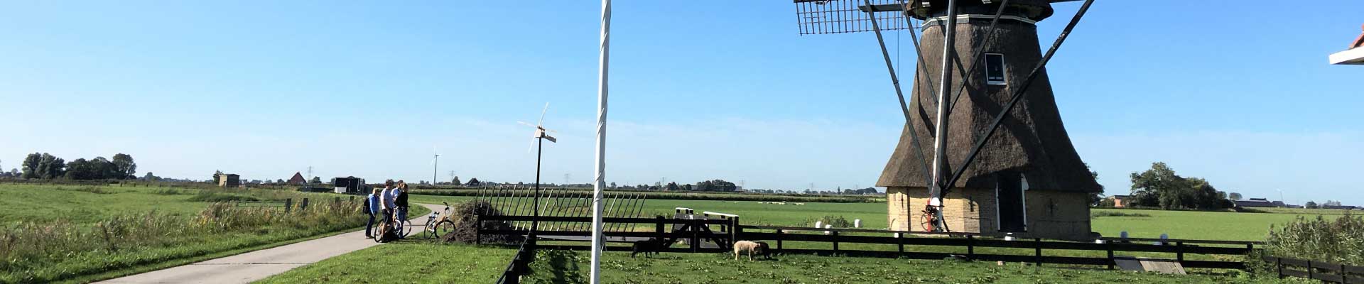 Vergezicht met molen bij Dronryp