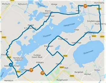 Doortrappen fietsroute van 50 km vanuit Koudum