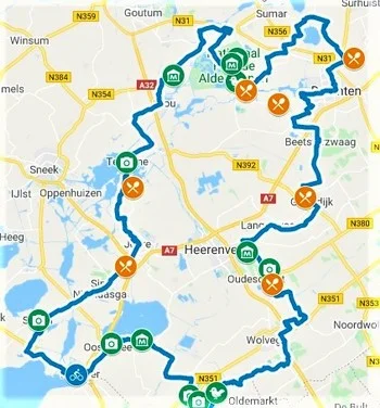 Fietsroute Midden Friesland van 18 km vanuit Lemmer