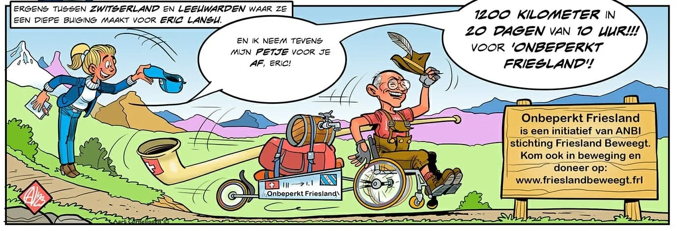 Met de rolstoel van Zwitserland naar Friesland